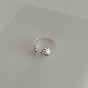 S925 Sterling Silver Shell Open Ring For Women Korean Style Sweet Cute Adjustable Scallop Texture Finger Ring Fashion Jewelry