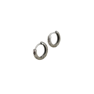 Boucles d'oreilles Huggie vintage en argent S925 avec motifs d'étoiles gravés à la main