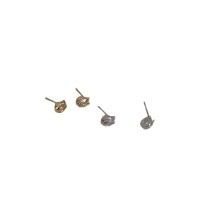 S925 silver tulip stud earrings with sparkling teardrop zircon in gold and silver