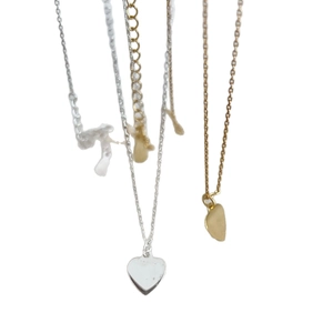 Minimalist S925 sterling silver heart pendant necklace in silver and gold tones
