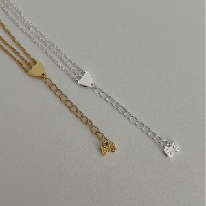 Dreilagiges S925-Silber-O-Kettenarmband mit Herzverschluss und Schleifenanhänger