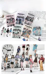 Makro-Detail des PET-Sticker-Sets mit Anime-Mädchen-Illustrationen für DIY-Journale