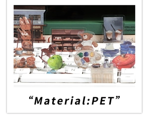 Detailed view of hand-drawn PET decorative stickers on a laptop for DIY journaling
