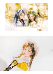 Detailed view of PET stickers with laser flash effect and elegant vintage girl illustrations