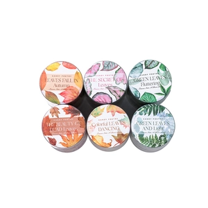 Candy Poetry leaf themed PET tape set featuring 6 autumn and summer foliage designs