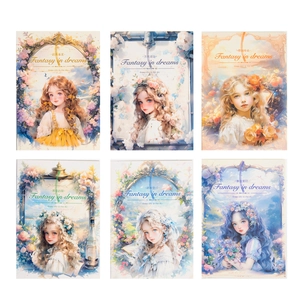 6-pack Dreamy Fantasy PET stickers set with elegant female portraits for DIY scrapbooking