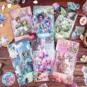 Retro Dreamscape collage materiaalset met 27 fantasie kunststickers voor DIY-journaling-werk