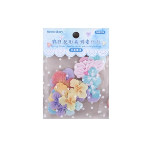 Vintage floral scrapbooking paper pack featuring 30 pieces of colorful spring flower cutouts