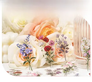 Autocollants de fleurs en PET pour le scrapbooking et les loisirs créatifs fait main