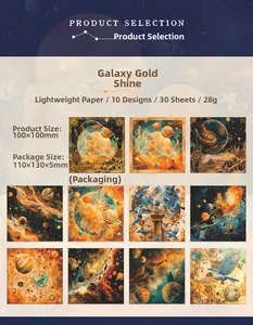 Detailed grid view of celestial moon phase decorative craft paper for scrapbooking