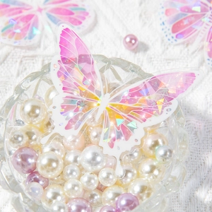 Charmants autocollants papillon irisés avec finition nacrée pour l'artisanat du journal DIY
