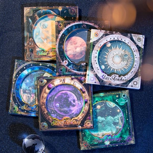 Starry Sky Fantasy Moon Phase Decorative Material Paper For Scrapbooking DIY Craft Journaling Vintage Planet Galaxy Art Background Paper
