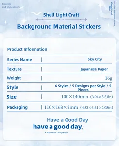 Detailed product specifications for the Castle in the Sky washi paper stickers set