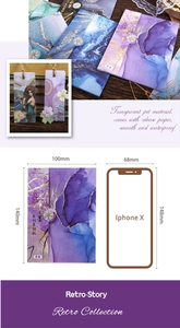 Λήψη macro αδιάβροχου χαρτιού PET για scrapbooking με vintage χρυσά σχέδια μελάνης