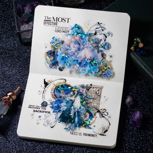 Holographic PET witch stickers with shell light effect and magical girl themes