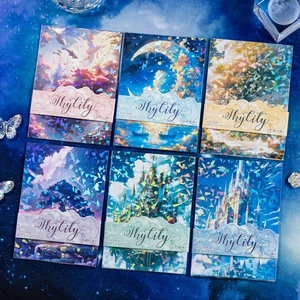 Skycity Series stickers set with shimmering shell light finish for DIY scrapbooking decor