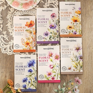 Adesivi floreali PET acquerello piante scrapbooking set 20 fogli con estetica vintage