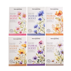 Set di 6 adesivi floreali in PET ad acquerello con timbri vintage per scrapbooking