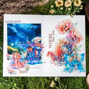 Traumhafte Feen-PET-Sticker mit Laser-Finish für DIY-Journals mit Blumenelfen-Motiven