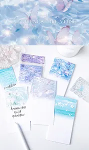 Detail showing butterfly and floral themed scrapbooking paper with artistic handwriting