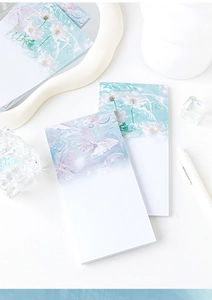 Artistic notepad paper with butterfly and floral patterns for DIY scrapbooking