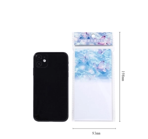 Poetic butterfly memo pad with packaging size 198x93mm and floral design