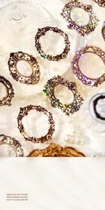 Macro shot of vintage holographic frame stickers with irregular die-cut and adhesive detail
