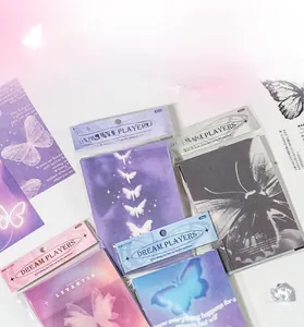 Flat lay of dreamscape butterfly aesthetic scrapbook paper with 30 pieces for DIY journals