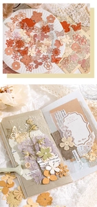 Détails des découpes de papier vintage fleurs et papillons pour décoration de scrapbooking