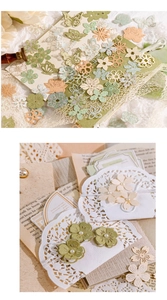 Détails de stickers fleurs et papillons évidés vintage avec des accents de perles