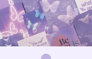 Close-up of Dream Player series purple butterfly decorative paper with English quotes