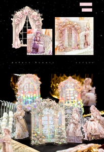 Detail of Palace Beauty vintage PET stickers with holographic shell light coating effect