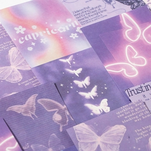30-piece purple dreamland butterfly theme scrapbooking paper for journal decoration