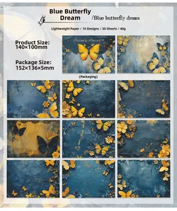 Dekoratives Schmetterlingspapier der Blue Dream Serie für Scrapbooking und Journaling-Deko