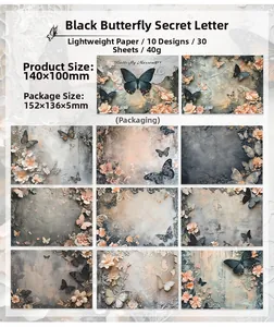 Detaillierter Katalog mit Vintage Schmetterling und floralen Scrapbook Papier Designs