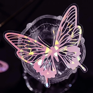 Holografische Schmetterling PET Aufkleber für Journaling mit Laser-Effekt-Design