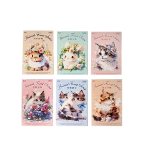 Lot de 10 autocollants PET Forêt Animale avec mignons motifs de lapins et chats décoratifs