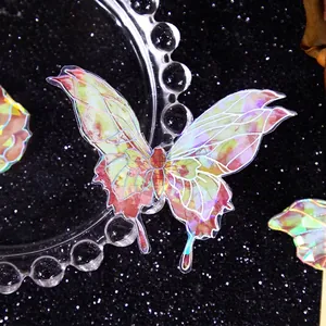 Iridescent butterfly stickers with shell luster effect for scrapbooking and decoration