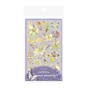 MissTime Streamer Phantom butterfly and floral stickers with shell light gold accents