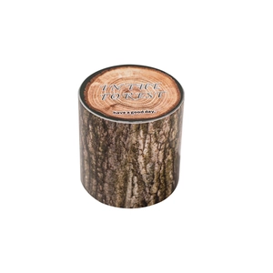 Brown tree bark pattern tape roll with wood grain and 'In The Forest' text design