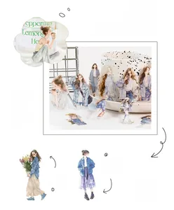 Detail of Korean style fashion girl PET stickers for scrapbooking and decoration