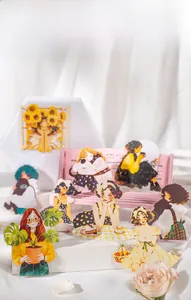 Artistic detail of 20pcs Korean PET stickers showing various girls' lifestyle poses