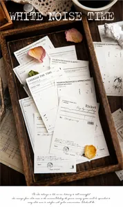 Vintage White Noise memo pads for scrapbooking with retro ticket and quote designs