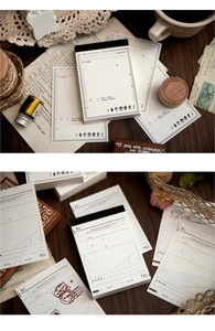 Vintage-style memo paper collection featuring moon phases and daily checklist layouts