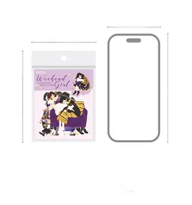 Detailed size comparison of PET Weekend Girl stickers featuring 20 pieces for journaling