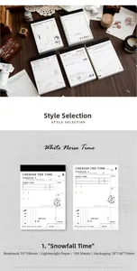 Macro view of vintage memo papers with retro patterns and 70x100mm lightweight paper specs
