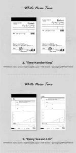 Close-up of White Noise Time series lightweight paper notepads for vintage DIY journaling