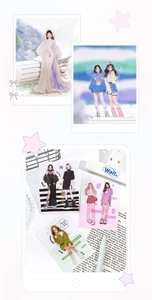 Dettaglio di adesivi in PET con ragazze anime in abiti alla moda per decorazione scrapbooking