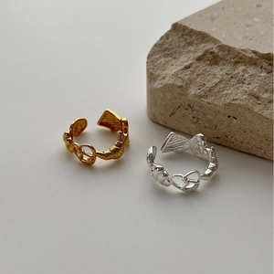Bagues torsadées minimalistes en argent 925 style croissant en or et argent ajustables