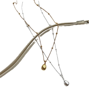 Minimalist S925 sterling silver waterdrop necklaces in gold and silver finishes